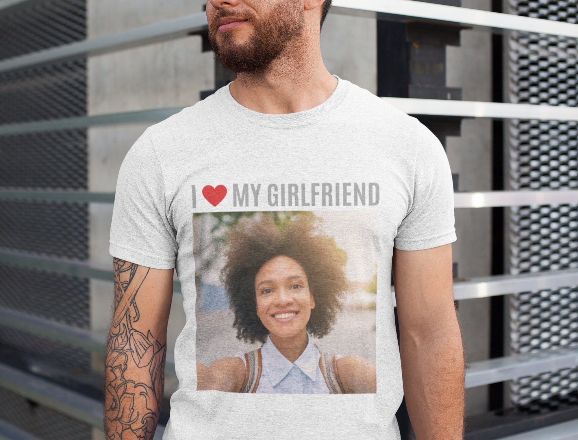 Discover I Love My Girlfriend Custom Photo T-Shirt