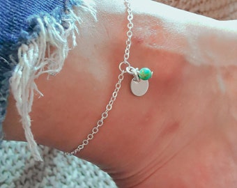Silver Chain Anklet, silver bracelet, Ankle Bracelet, Charm Anklet, Festival Anklet, Summer Anklet, Boho, charm bracelet, Initial anklet