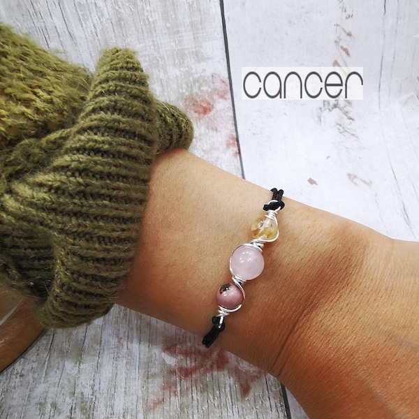 Cancer Zodiac Bracelet Cancer Horoscope Bracelet Cancer star sign Cancer zodiac jewellery Cancer gift Cancer Birthstone Bracelet