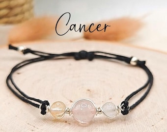 Cancer Zodiac Bracelet Cancer Horoscope Bracelet Cancer star sign Cancer zodiac gemstone jewellery Cancer gift Cancer Birthstone Bracelet