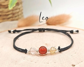 Leo Zodiac Bracelet Leo Horoscope Bracelet Leo star sign Leo zodiac jewellery Leo gift Leo gemstone bracelet Leo birthstone