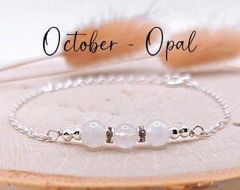 October birthstone Bracelet Opal Bracelet October Gemstone bracelet October Birthday Bracelet Libra bracelet Scorpio bracelet