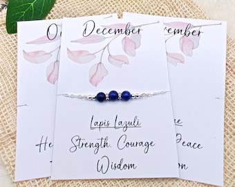 December birthstone Bracelet Lapis Lazuli Bracelet December Gemstone bracelet December Birthday Bracelet Sagittarius Capricorn bracelet