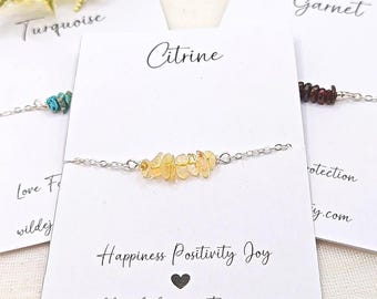 Citrine crystal chip bracelet, citrine bracelet, chipstone bracelet, healing bracelet, citrine crystal bracelet, gift for her, positivity