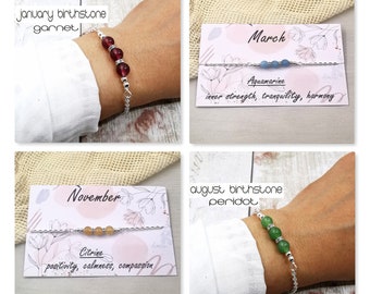 Birthstone Bracelet Birth month Bracelet zodiac sign zodiac jewellery astrology bracelet gemstone bracelet birthday gift mothers day gift