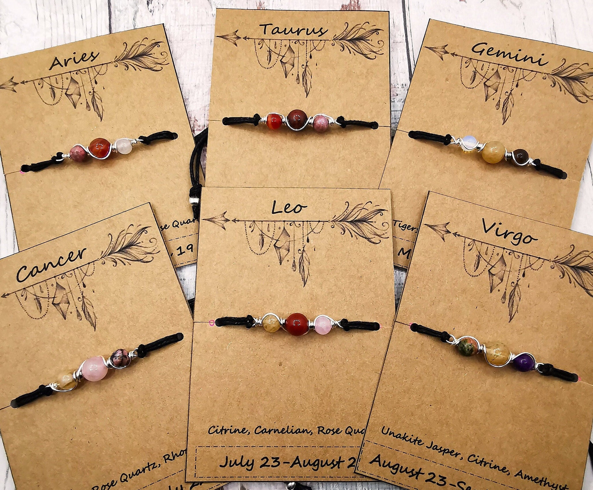 Zodiac Bracelets Horoscope Bracelet Zodiac Sign Zodiac Etsy UK
