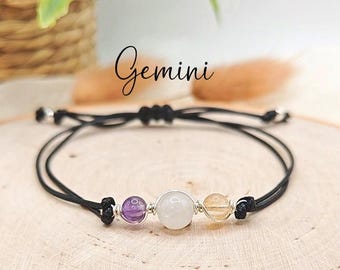 Gemini Zodiac Bracelet Gemini Horoscope Bracelet Gemini star sign Gemini zodiac jewellery Gemini gift Gemini birthstone Crystal Bracelet
