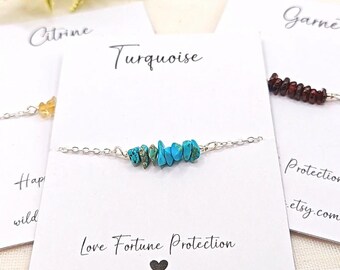 Turquoise crystal chip bracelet, Turquoise bracelet, chipstone bracelet, healing bracelet, Turquoise crystal bracelet, protection bracelet