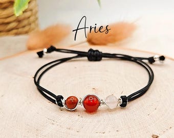Aries Zodiac Bracelet Aries Horoscope Bracelet Aries star sign Aries zodiac jewellery Aries gift Aries gemstone bracelet Aries birthstone