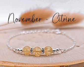 November birthstone Bracelet Citrine Bracelet November Gemstone bracelet November Birthday Bracelet Sagittarius bracelet Scorpio bracelet