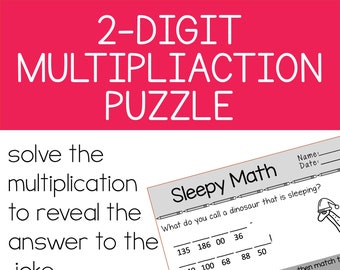 Rompecabezas de multiplicación de 2 dígitos por 1 dígito / Autocomprobación