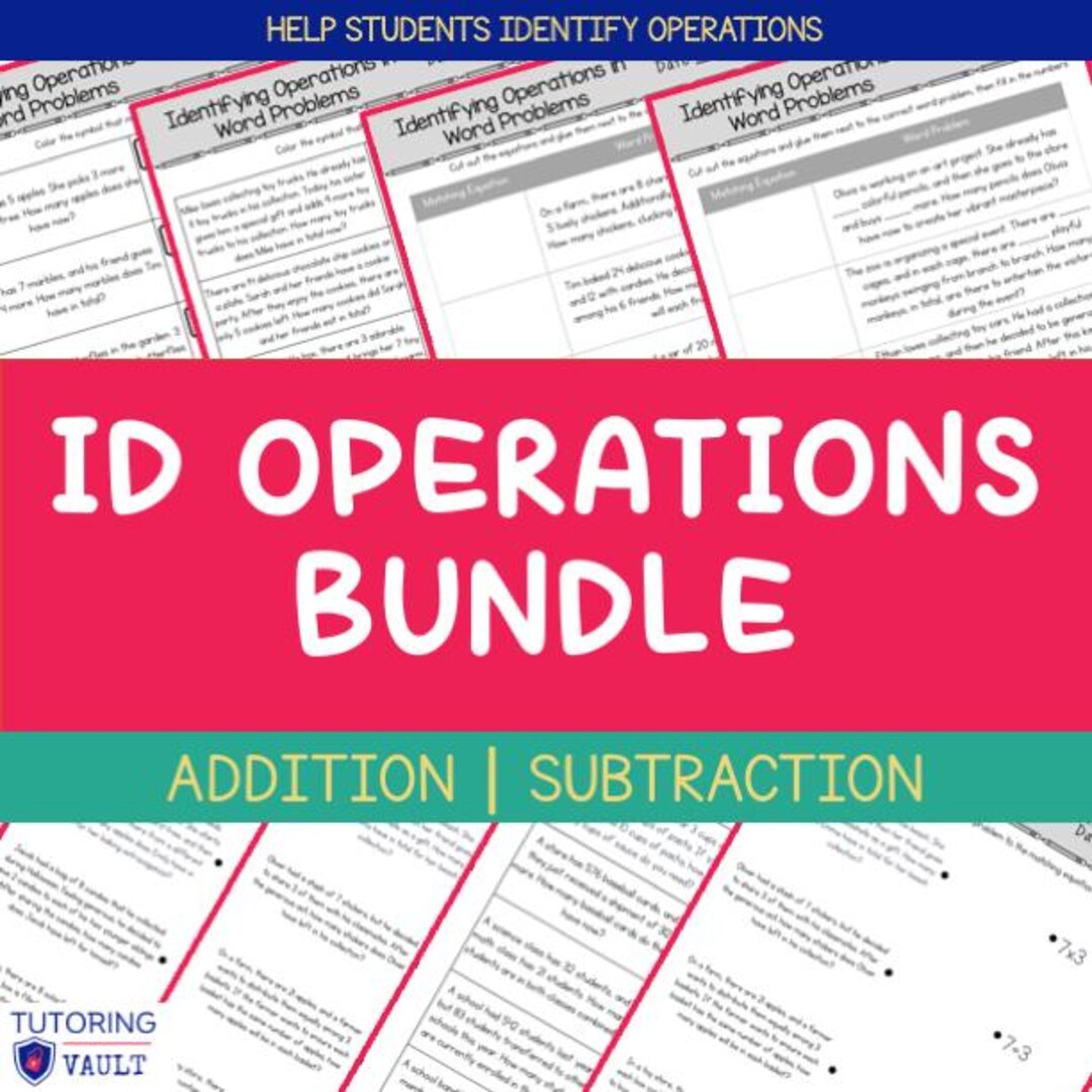 Identifying Operations in Word Problems Bundle - Etsy