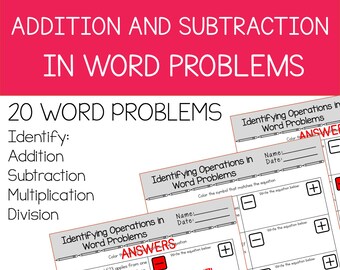 Addition and Subtraction Word Problem Solving Worksheet