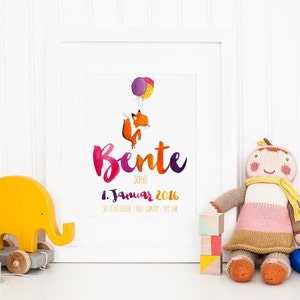 Geburtsposter - personalisiert und handgemalt