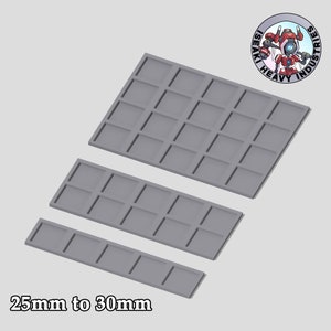 25mm to 30mm 5x1, 5x2, 5x4 Square Base Movement Trays - 3d Printed