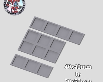 Plateaux de mouvement 3x1, 3x2, 4x1 à base carrée de 40 x 40 mm à 50 x 50 mm - Imprimé en 3D