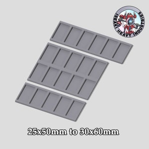 25x50mm to 30x60mm Rectangle Base Movement Trays - 3d Printed