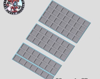 20 mm à 25 mm 7 x 1, 7 x 2, 7 x 3, 7 x 4 plateaux de mouvement à base carrée - imprimés en 3D