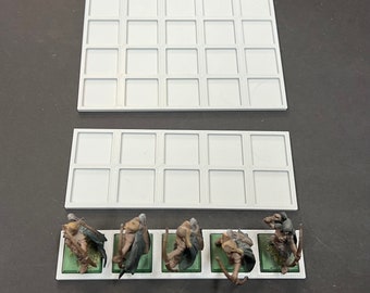 20 mm à 25 mm 5 x 1, 5 x 2, 5 x 3, 5 x 4, 5 x 5 plateaux de mouvement à base carrée - imprimés en 3D