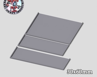 Base rectangulaire 30 x 60 mm Plateaux de mouvement 3 x 1, 4 x 1, 5 x 1, 5 x 2, 6 x 1 - Imprimé en 3D