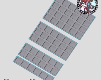 25 mm à 30 mm 6 x 1, 6 x 2, 6 x 3, 6 x 4 plateaux de mouvement à base carrée - imprimés en 3D