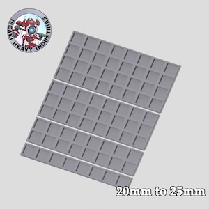 20mm to 25mm 8x1, 8x2, 8x3, 8x4 Square Base Movement Trays - 3d Printed