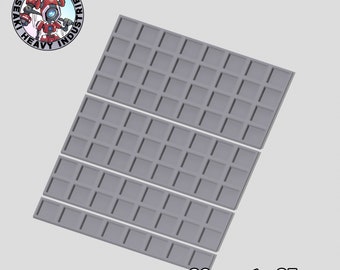 20 mm à 25 mm 8 x 1, 8 x 2, 8 x 3, 8 x 4 plateaux de mouvement à base carrée - imprimés en 3D