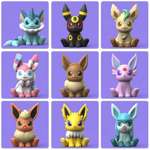 STL file Pokemon - Eeveelutions in Christmas Style 🐉・3D printing template  to download・Cults