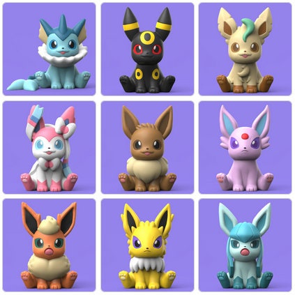 STL file Eevee Evolutions Pack 🐉・3D printer design to download