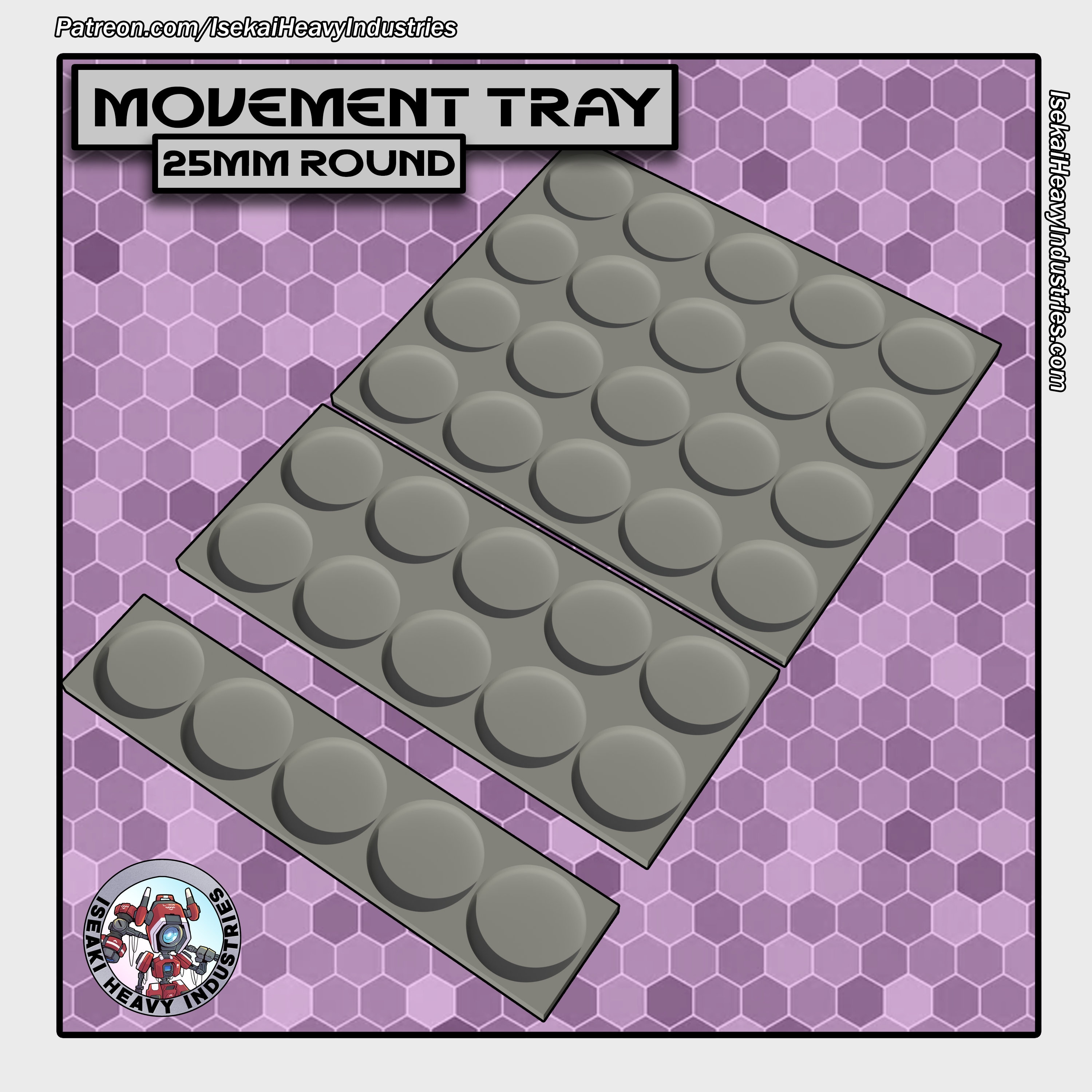 Renedra Vassoi Movimento Incasso Diametro 25mm X4 &ndash; 20 Spazi Per Vassoio Per Wargames