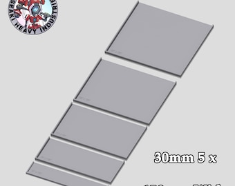 Base carrée 30 mm 5 x 1, 5 x 2, 5 x 3, 5 x 4, 5 x 5 plateaux de mouvement - Imprimé en 3D