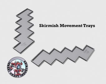 Bandejas de movimiento de escaramuza de base cuadrada - Impresión 3D