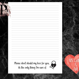 Papelería imprimible para esposas en prisión, descarga digital