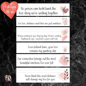 Paquete de papelería Prison Wife, papel para escribir cartas de amor de prisión imprimible, 6 diseños diferentes, descarga digital