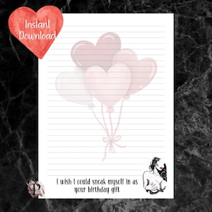 Papelería para esposas de reclusos: tarjeta de cumpleaños para reclusos, papel para escribir cartas de amor para reclusos, descarga digital