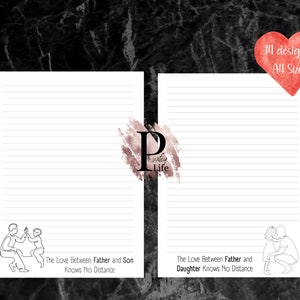 Paquete de papelería para esposas en prisión, 14 diseños diferentes, citas para el Día del Padre de los reclusos para papá en prisión, descarga digital imprimible