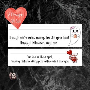 Papelería para esposas en prisión, diseños imprimibles de cartas de amor para Halloween, descarga digital