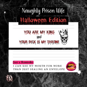 Naughty Prison Wife Briefpapier, druckbare Knast Briefe, Halloween Edition