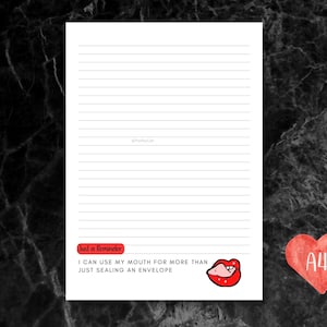 Naughty Prison Wife Printable Stationery Paper, Digital Download