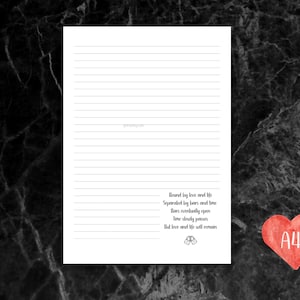 Papelería para esposas en prisión, carta de amor imprimible, descarga digital