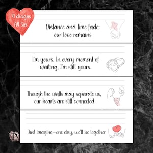 Paquete de papelería para esposas en prisión / Cartas de amor digitales para prisioneras / Ideas de cartas de amor para reclusas para novios o esposos en prisión / Descarga instantánea