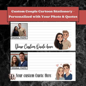Papelería personalizada para esposa de prisión / Dibujos animados de pareja personalizados / Papel de carta de amor personalizado para prisión / Ideas de cartas para reclusos / Regalo para esposa de prisión