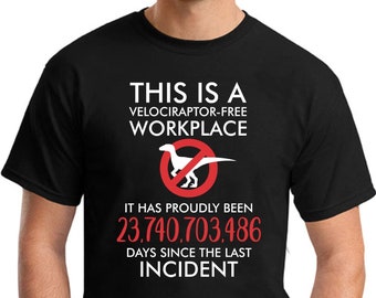 Velociraptor Free Workplace T-Shirt - Men's Printed T-Shirt Small-2XLarge