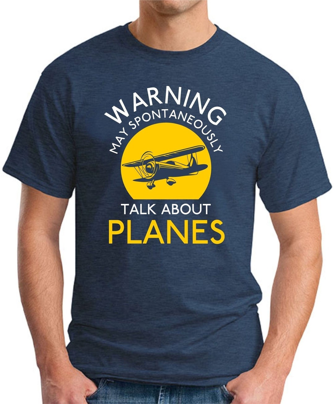 T-Shirt Kiwistar Uomo "Trust Me, I'm A Pilot" - Maglietta Con Aereo, Girocollo, Cotone, Colore Grafite, Taglia L