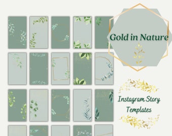 Gold in Nature Instagram Story Canva Templates