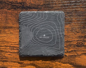Ben Macdui Contours Slate Coaster