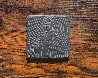 Catbells Lake District Contours - Slate Coaster