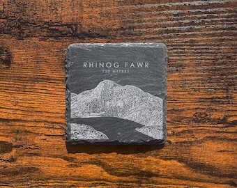 Rhinog Fawr Snowdonia Sketch Slate Coaster