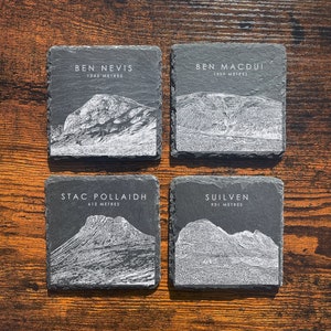Scotland Mountains Slate Coaster Sketch Set
