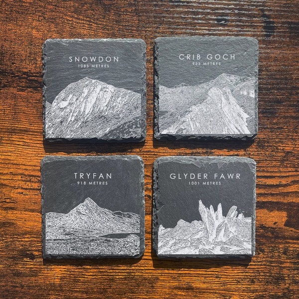 Ensemble de sous-verres en ardoise Sketches de Snowdonia